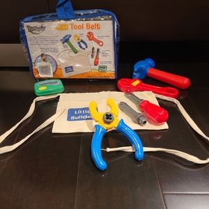 Kids Little Builder tool belt w tools